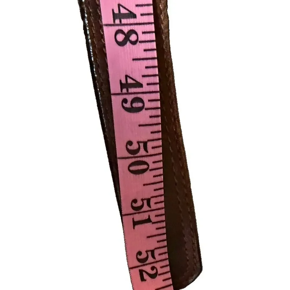 SCANDIA WOODS Imported Italian Leather Belt Brass Buckle Brown Size 2XL 3687/25